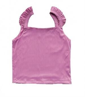 NEW LITTLE OLIN girls ruffle strap tank top in pink